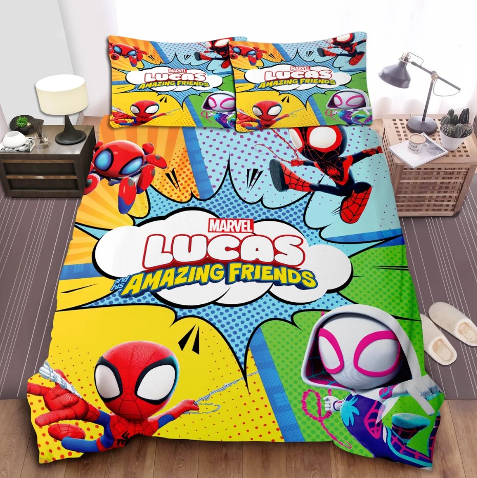 Personalized Spidey And His Amazing Friends Bedding Set Fleece Blanket Spider Kids Blanket
